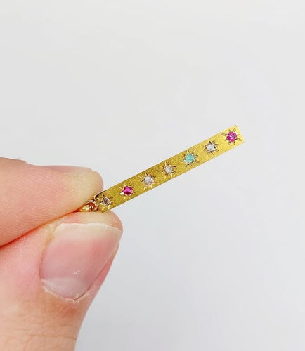 Pendentif Pendentif ancien en or 18k avec diamants taille rose, émeraude et rubis 58 Facettes A06684