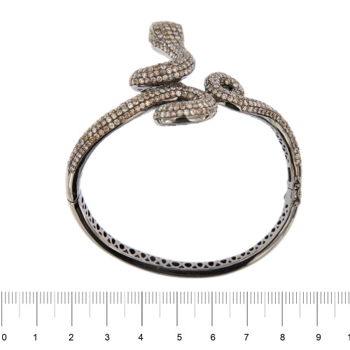 Bracelet Bracelet rigide serpent - en or blanc 18 kt et diamants 58 Facettes 30442