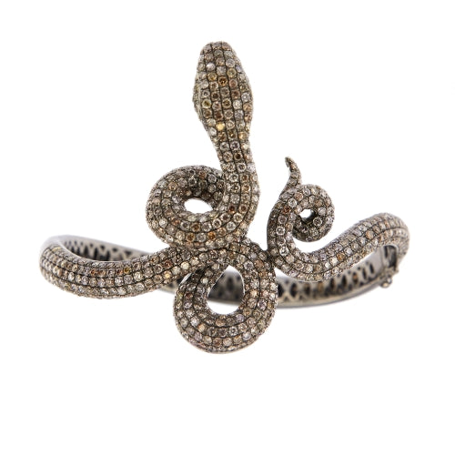 Bracelet Bracelet rigide serpent - en or blanc 18 kt et diamants 58 Facettes 30442