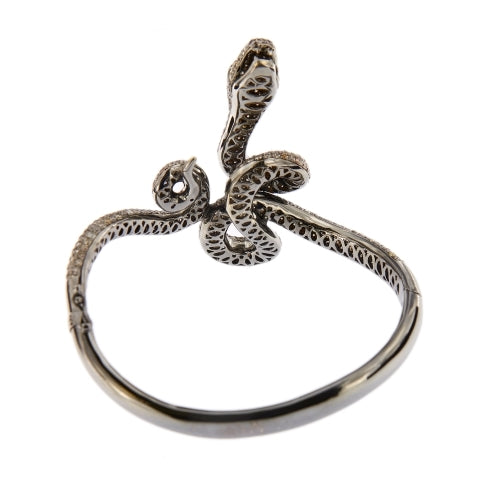 Bracelet Bracelet rigide serpent - en or blanc 18 kt et diamants 58 Facettes 30442