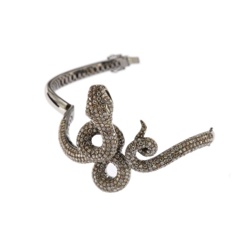 Bracelet Bracelet rigide serpent - en or blanc 18 kt et diamants 58 Facettes 30442