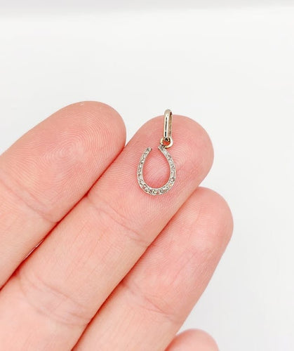 Pendentif Pendentif fer à cheval ancien en or blanc 18k et diamants 58 Facettes A06703