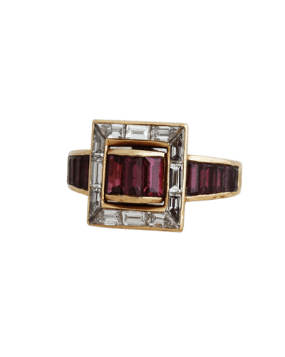 Bague 52 Mauboussin - Bague en or jaune 18 carats rubis et diamants 58 Facettes Mauboussin Deco