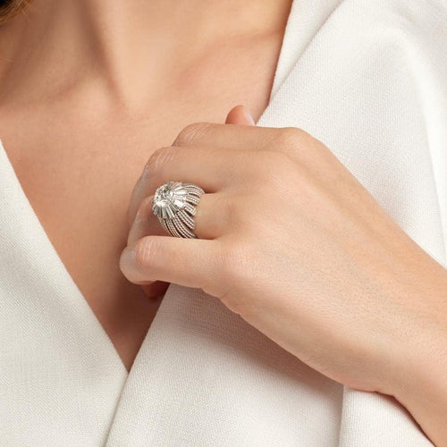 Bague 49 Sterlé - Bague à fils en platine avec diamant brillant 58 Facettes 248812