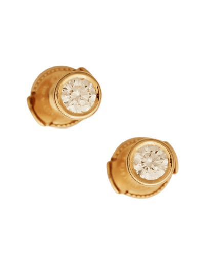 Boucles d'oreilles Tiffany & Co. Elsa Peretti - Boucles d’oreilles Diamonds by the Yard en or jaune 18K et diamants 58 Facettes Tiffany Studs