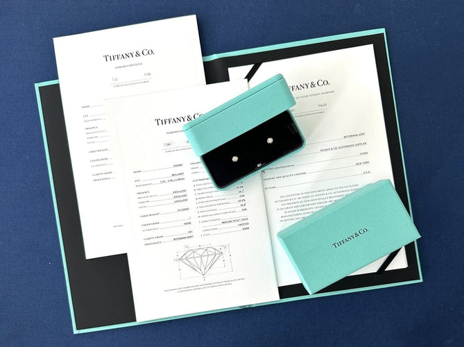 Boucles d'oreilles Tiffany & Co. Elsa Peretti - Boucles d’oreilles Diamonds by the Yard en or jaune 18K et diamants 58 Facettes Tiffany Studs