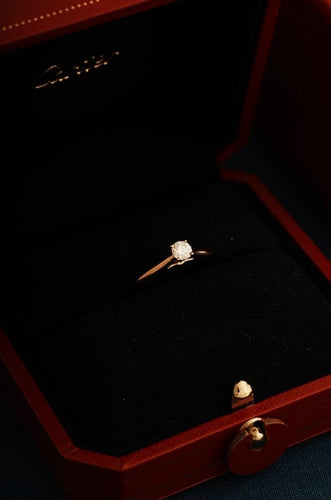 Bague 52 Cartier 1895 - Bague solitaire en or rose 18K et diamant 0,27 ct 58 Facettes Cartier 1895 Pink