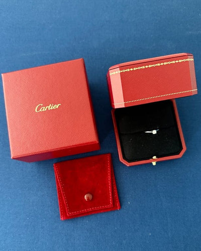 Bague 50 Cartier Solitaire 1895 - Bague solitaire en platine 950 avec diamant 0,24 ct 58 Facettes Cartier 1895 D