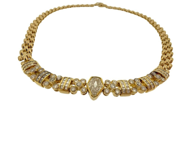 Collier Collier en or jaune 18 carats avec 5,00 carats de diamants 58 Facettes C1584D