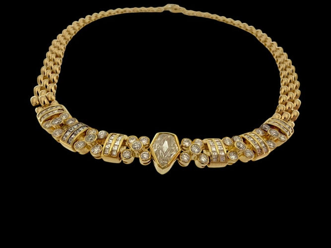 Collier Collier en or jaune 18 carats avec 5,00 carats de diamants 58 Facettes C1584D