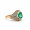Bague 56 Bague vintage Art déco en or jaune et or blanc 18 k, émeraude et diamants 58 Facettes 50437