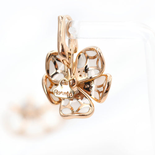 Boucles d'oreilles Boucles d'oreilles en or rose émaillé et diamants de 0,40 ct 58 Facettes 22505