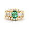 Bague Bague ornée d'une émeraude de Zambie de 0,78 ct et de diamants de 1,20 ct 58 Facettes 22517