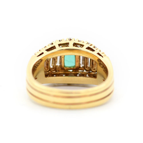 Bague Bague ornée d'une émeraude de Zambie de 0,78 ct et de diamants de 1,20 ct 58 Facettes 22517