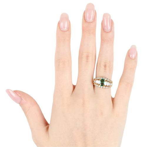Bague Bague - Émeraude de Zambie 0,70 ct et diamants 1,50 ct en or 18 ct 58 Facettes 22517