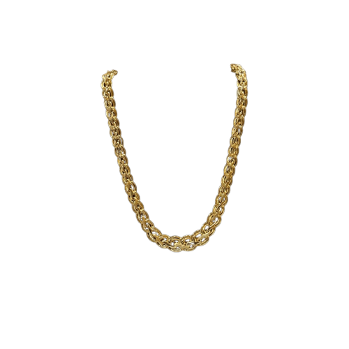 Collier Collier maille tressée en chute en or jaune 18 carats 58 Facettes Tre