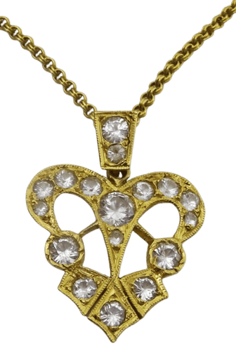 Pendentif Pendentif ancien irakien fait main en or 21-22 carats et pâte de verre 58 Facettes pendant 2