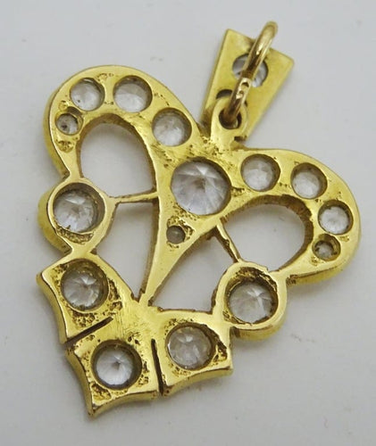 Pendentif Pendentif ancien irakien fait main en or 21-22 carats et pâte de verre 58 Facettes pendant 2