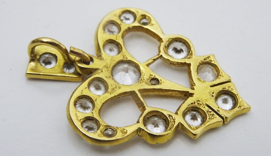 Pendentif Pendentif ancien irakien fait main en or 21-22 carats et pâte de verre 58 Facettes pendant 2