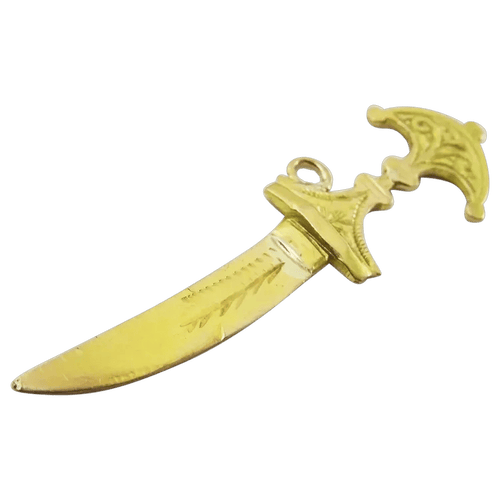 Pendentif Pendentif poignard vintage marocain en or jaune 18 carats 58 Facettes pendant 3