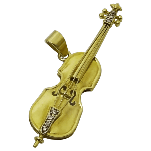 Pendentif Pendentif violoncelle vintage en or 18 carats et diamants 58 Facettes pendant 7