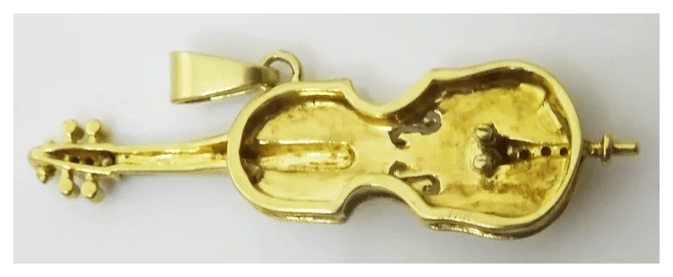 Pendentif Pendentif violoncelle vintage en or 18 carats et diamants 58 Facettes pendant 7