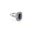 Bague 53 Bague en or blanc 18 ct avec saphir et diamants 58 Facettes 100/26 D 62/26