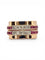Bague 52 Bague tank en or rose et blanc 18 carats, rubis et diamants 58 Facettes 90691-ac12538