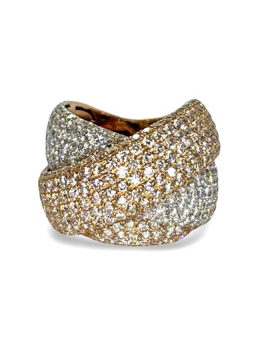 Bague 55 Bague en or rose 18K sertie de diamants env. 6 ct 58 Facettes 1724