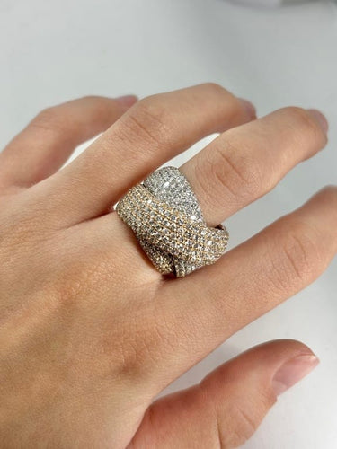 Bague 55 Bague en or rose 18K sertie de diamants env. 6 ct 58 Facettes 1724