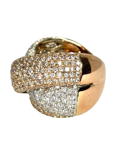 Bague 55 Bague en or rose 18K sertie de diamants env. 6 ct 58 Facettes 1724