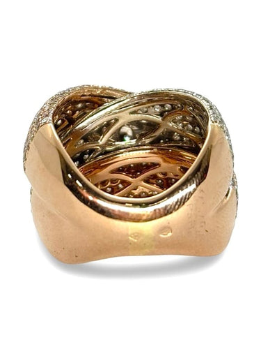Bague 55 Bague en or rose 18K sertie de diamants env. 6 ct 58 Facettes 1724