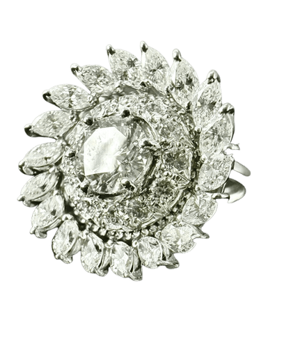 Bague 52 Bague en or blanc sertie de 4,60 carats de diamants 58 Facettes Bague 32