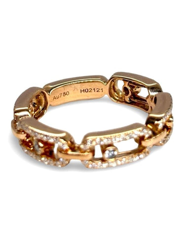 Bague 55 Messika Move Link - Bague pavée en or rose 18K et diamants 58 Facettes 1716