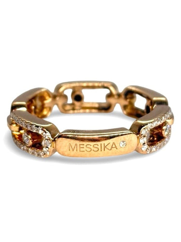 Bague 55 Messika Move Link - Bague pavée en or rose 18K et diamants 58 Facettes 1716