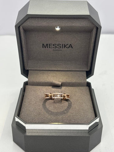 Bague 55 Messika Move Link - Bague pavée en or rose 18K et diamants 58 Facettes 1716