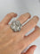 Bague 51 Bague motif fleur en or blanc 18K, diamants 1 ct et cristal 58 Facettes 1625