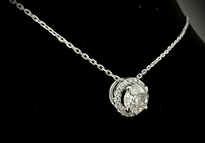 Pendentif Pendentif en or blanc 18 carats avec diamants 58 Facettes Pendentif 15