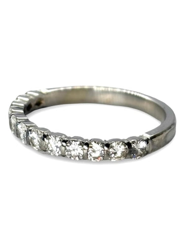 Bague 57 Demi-alliance - Bague en or blanc 18K et diamants 0,75 ct 58 Facettes 1738