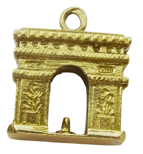 Pendentif Pendentif charm vintage Arc de Triomphe en or jaune 18 carats 58 Facettes charm 1