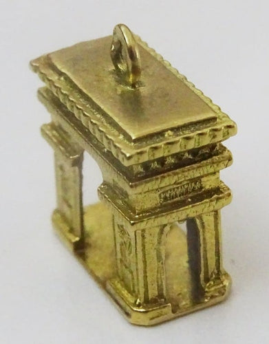 Pendentif Pendentif charm vintage Arc de Triomphe en or jaune 18 carats 58 Facettes charm 1