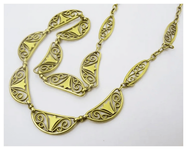 Collier Collier vintage - maillons fer à cheval en or jaune 18 carats 58 Facettes necklace 3
