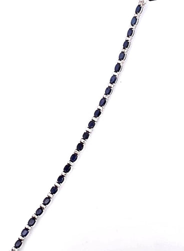 Bracelet Bracelet tennis en or blanc avec saphirs et diamants 58 Facettes 100/26 A