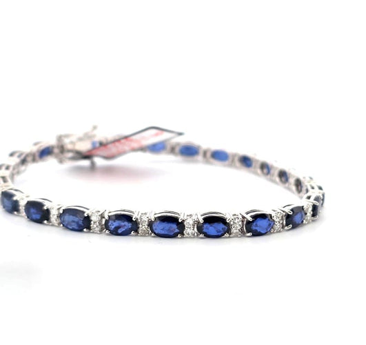 Bracelet Bracelet tennis en or blanc avec saphirs et diamants 58 Facettes 100/26 A