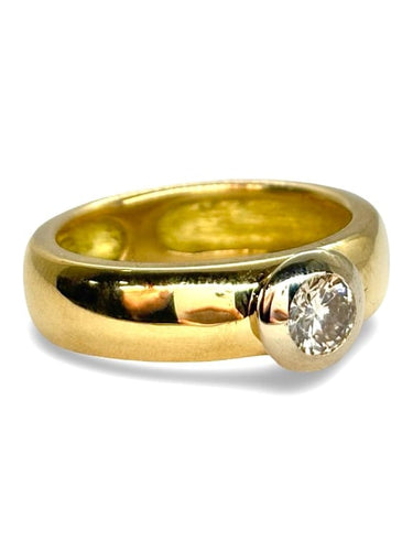 Bague 53 Solitaire - Bague en or jaune 18K et diamant 0,50 ct 58 Facettes 1667