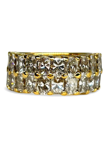 Bague 53 Alliance en or jaune 18 carats avec diamants 6 ct 58 Facettes 1682