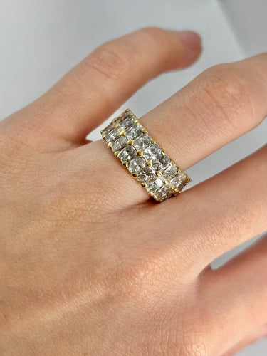 Bague 53 Alliance en or jaune 18 carats avec diamants 6 ct 58 Facettes 1682