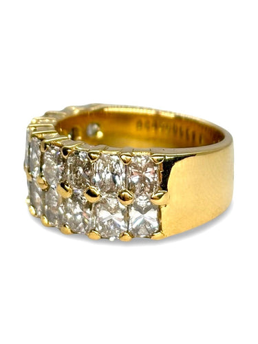 Bague 53 Alliance en or jaune 18 carats avec diamants 6 ct 58 Facettes 1682