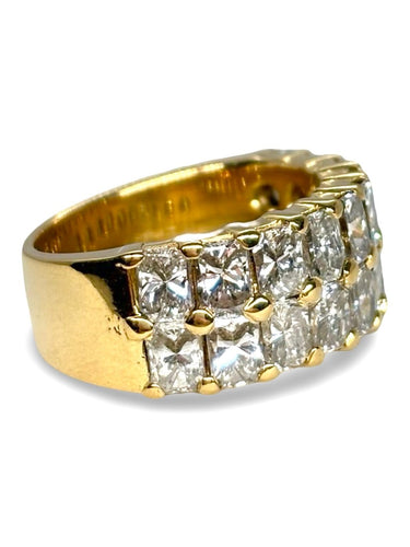 Bague 53 Alliance en or jaune 18 carats avec diamants 6 ct 58 Facettes 1682