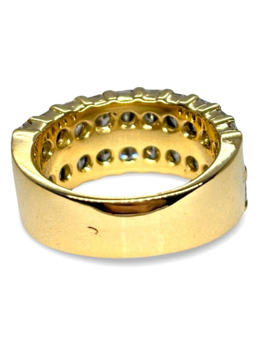 Bague 53 Alliance en or jaune 18 carats avec diamants 6 ct 58 Facettes 1682